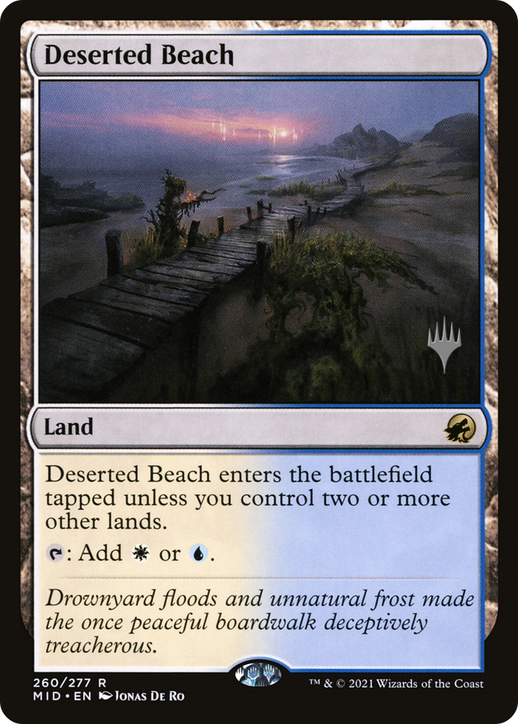 Deserted Beach (PPMID-260P) - Innistrad: Midnight Hunt Promos - Magic The Gathering