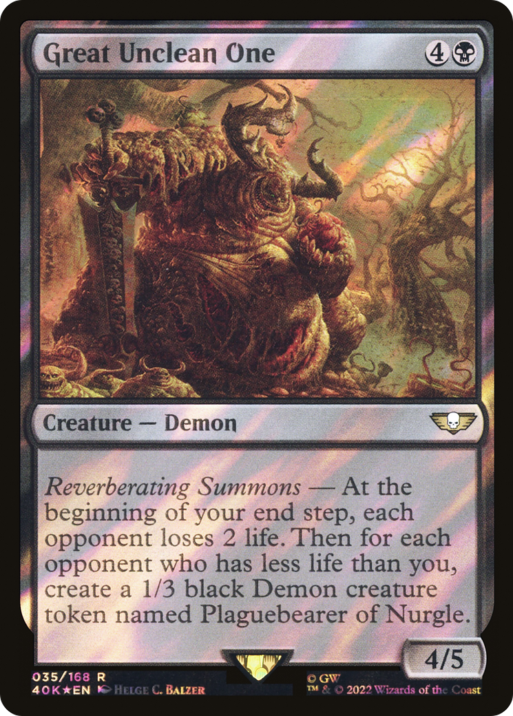 FOIL Great Unclean One (Surge Foil) (40K-035) - Warhammer 40,000 Commander - Magic The Gathering
