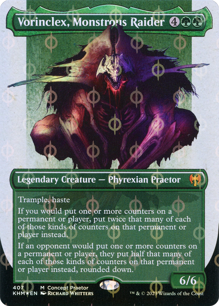 FOIL Vorinclex, Monstrous Raider (Concept Praetor) (Step-and-Compleat Foil) (ONE-407) - Kaldheim - Magic The Gathering