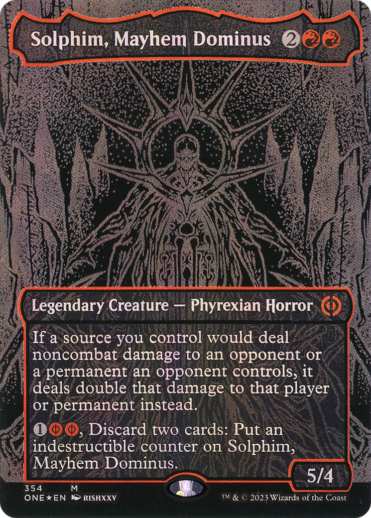 FOIL Solphim, Mayhem Dominus (Oil Slick Raised Foil) (ONE-354) - Phyrexia: All Will Be One - Magic The Gathering