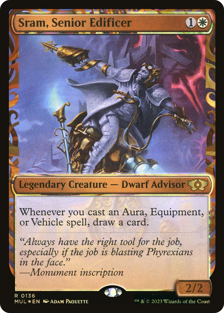 FOIL Sram, Senior Edificer (Halo Foil) (MUL-136) - Multiverse Legends - Magic The Gathering