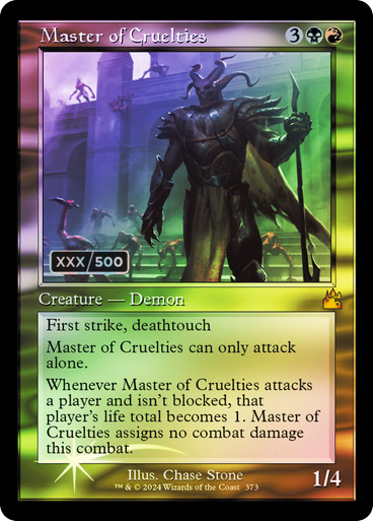 FOIL Master of Cruelties (Retro Frame) (Serial Numbered) (RVR-373) - Ravnica Remastered - Magic The Gathering