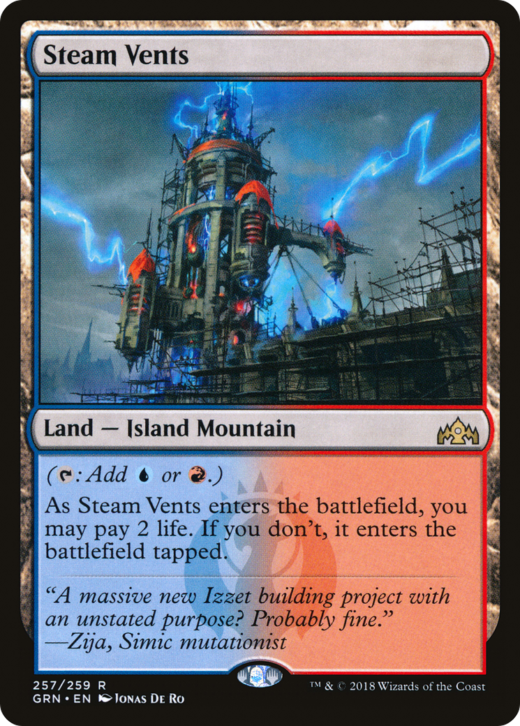 FOIL Steam Vents (GRN-257) - Guilds of Ravnica - Magic The Gathering