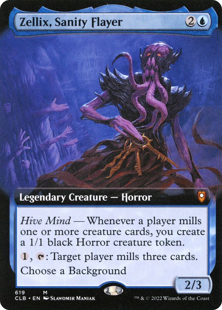 Zellix, Sanity Flayer (Extended Art) (CLB-619) - Commander Legends: Battle for Baldur's Gate - Magic The Gathering