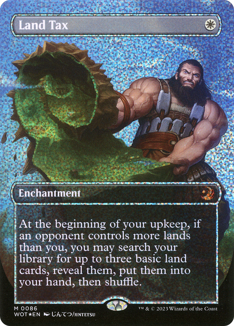 FOIL Land Tax (Anime Borderless) (Confetti Foil) (WOT-086) - Wilds of Eldraine: Enchanting Tales - Magic The Gathering