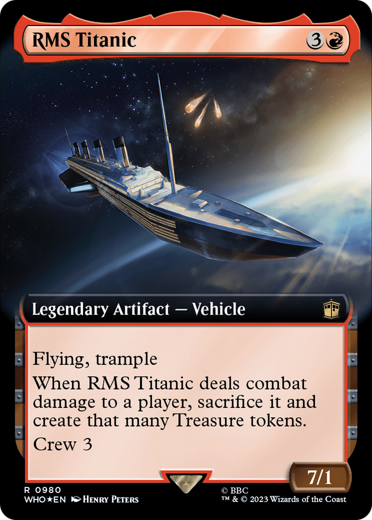 FOIL RMS Titanic (Extended Art) (Surge Foil) (WHO-980) - Doctor Who - Magic The Gathering