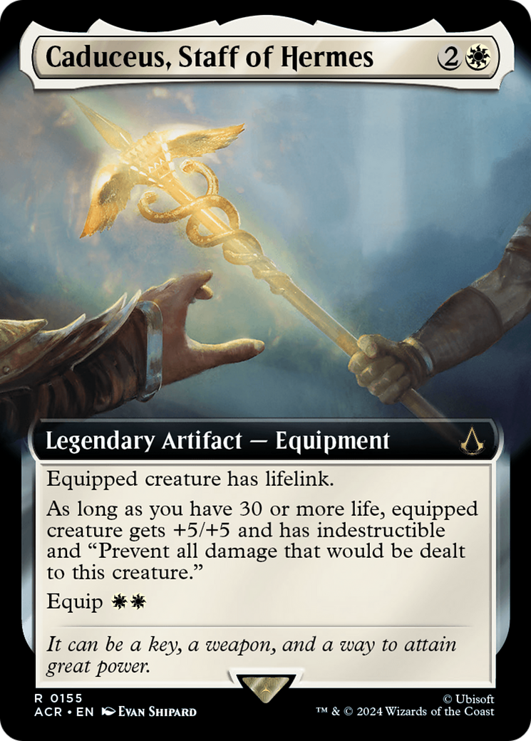 FOIL Caduceus, Staff of Hermes (Extended Art) (ACR-155) - Assassin's Creed - Magic The Gathering