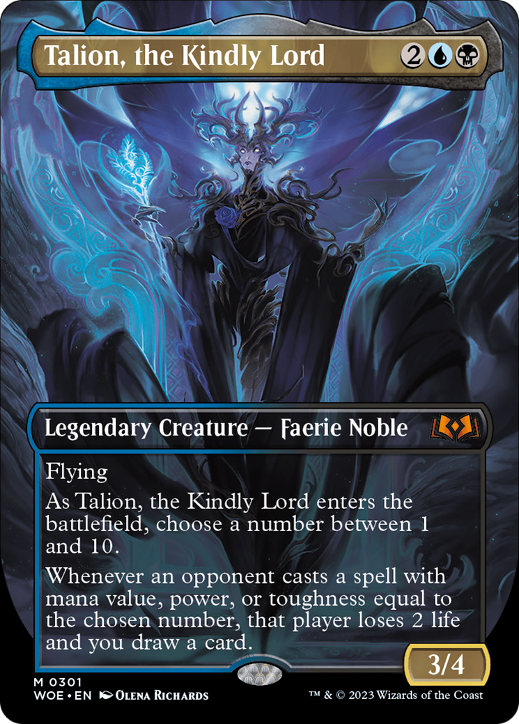 FOIL Talion, the Kindly Lord (Borderless) (WOE-301) - Wilds of Eldraine - Magic The Gathering