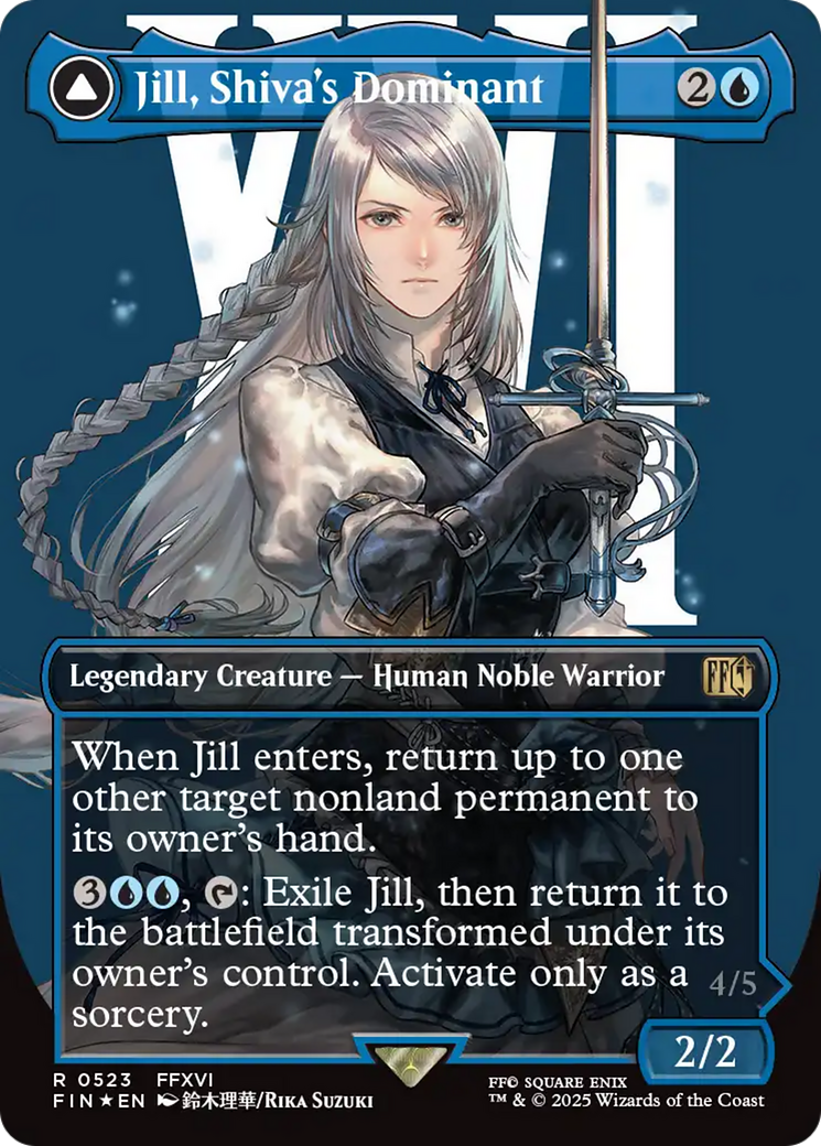 FOIL Jill, Shiva's Dominant // Shiva, Warden of Ice (FIN-523) - FINAL FANTASY - Magic The Gathering