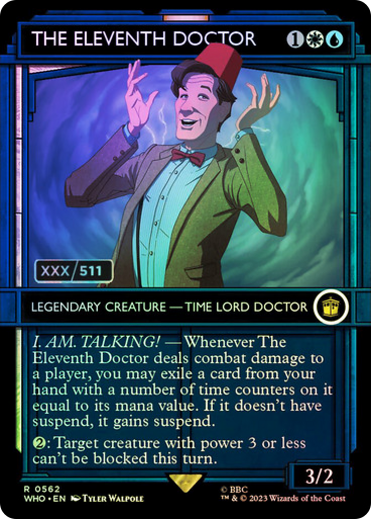 FOIL The Eleventh Doctor (Serial Numbered) (WHO-562) - Doctor Who - Magic The Gathering
