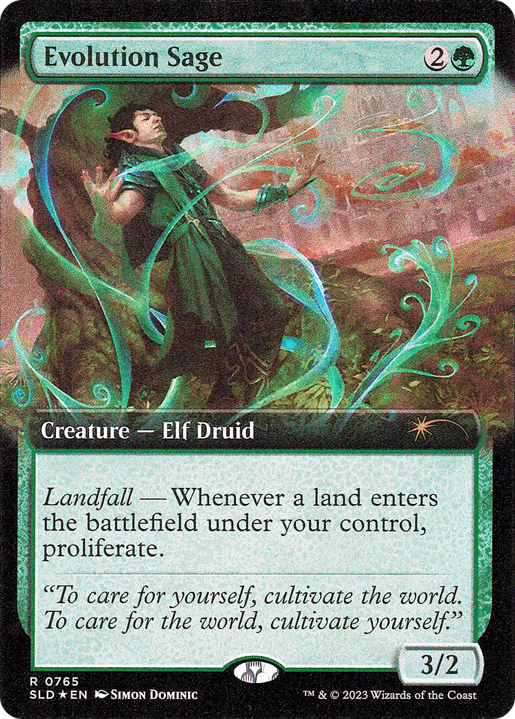 FOIL Evolution Sage (Extended Art) (SLD-765) - Secret Lair Drop - Magic The Gathering