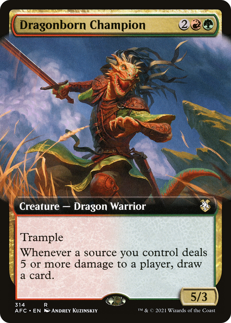 Dragonborn Champion (Extended Art) (AFC-314) - Forgotten Realms Commander - Magic The Gathering