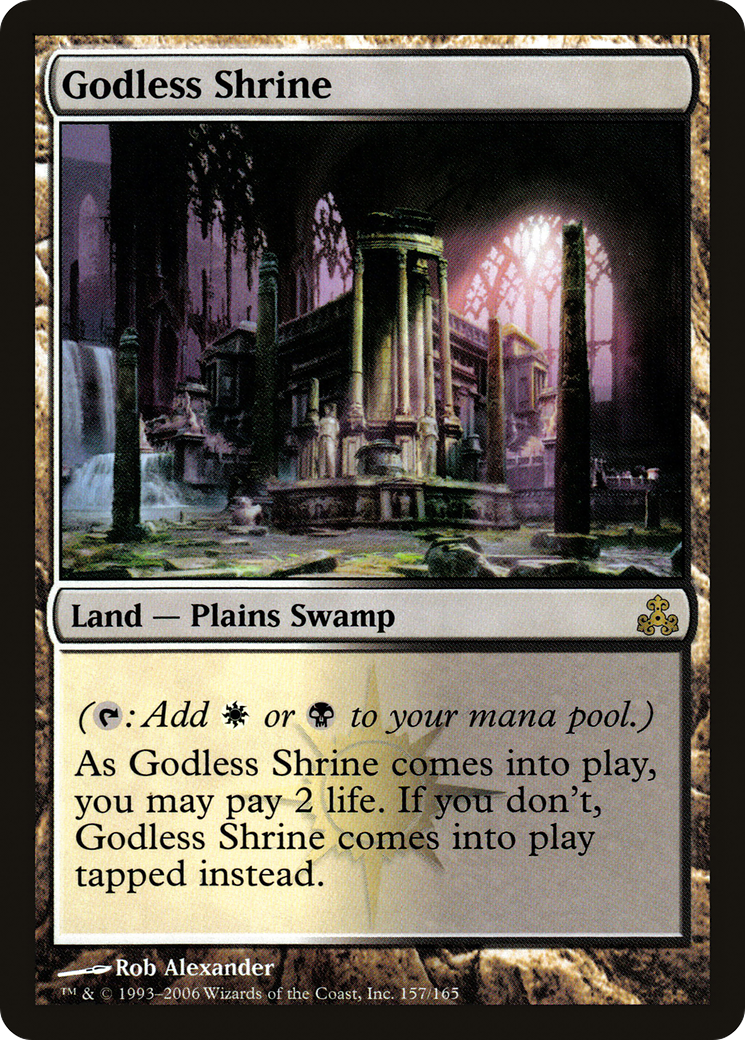 FOIL Godless Shrine (GPT-157) - Guildpact - Magic The Gathering
