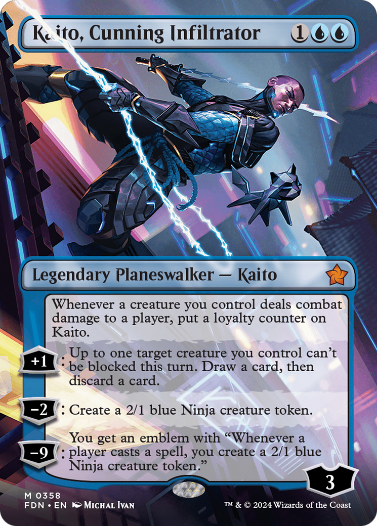 FOIL Kaito, Cunning Infiltrator (FDN-358) - Foundations - Magic The Gathering