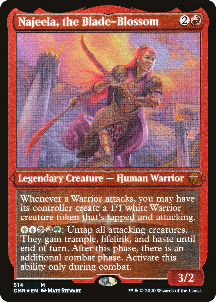 FOIL Najeela, the Blade-Blossom (Foil Etched) (CMR-514) - Commander Legends - Magic The Gathering