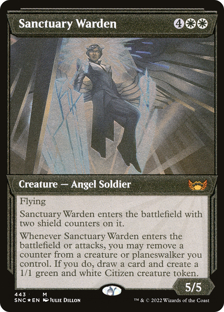 ETCHED FOIL Sanctuary Warden (Showcase) (Foil Etched) (SNC-443) - Streets of New Capenna - Magic The Gathering