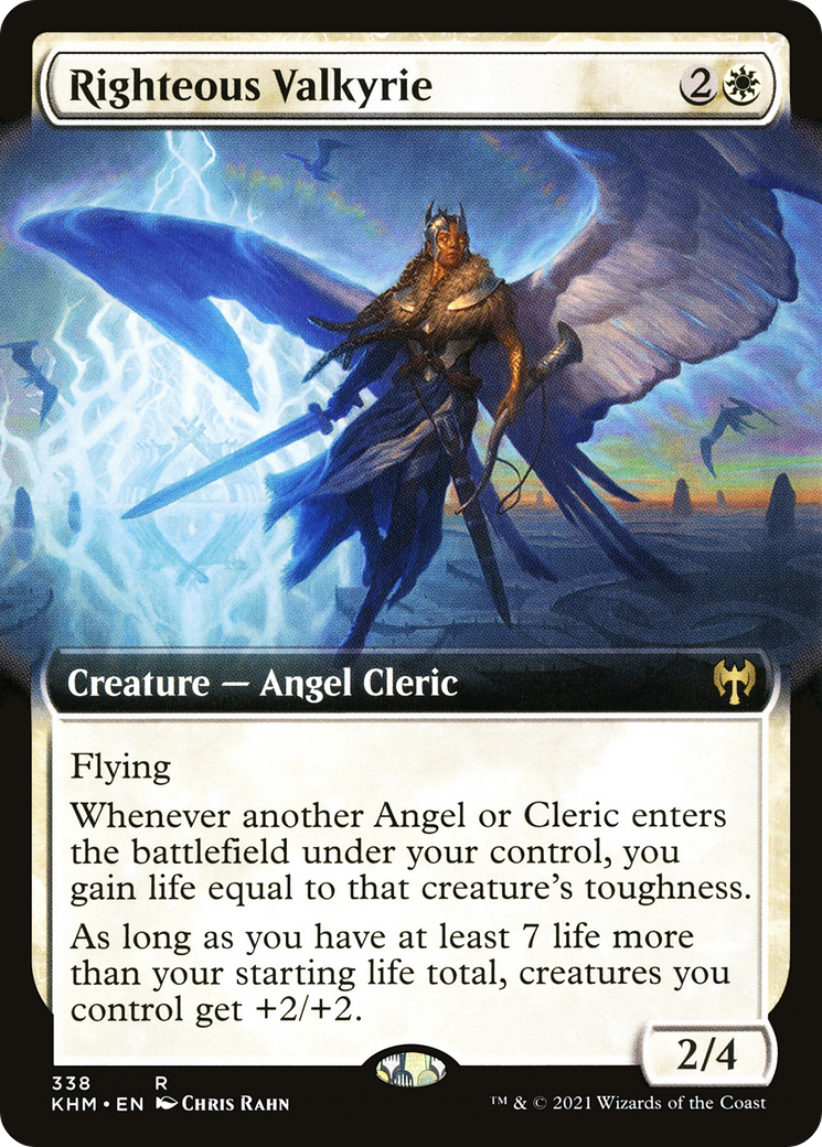 Righteous Valkyrie (Extended Art) (KHM-338) - Kaldheim - Magic The Gathering
