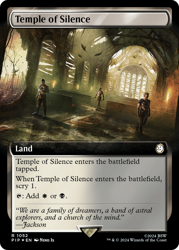 FOIL Temple of Silence (Extended Art) (Surge Foil) (PIP-1052) - Fallout - Magic The Gathering
