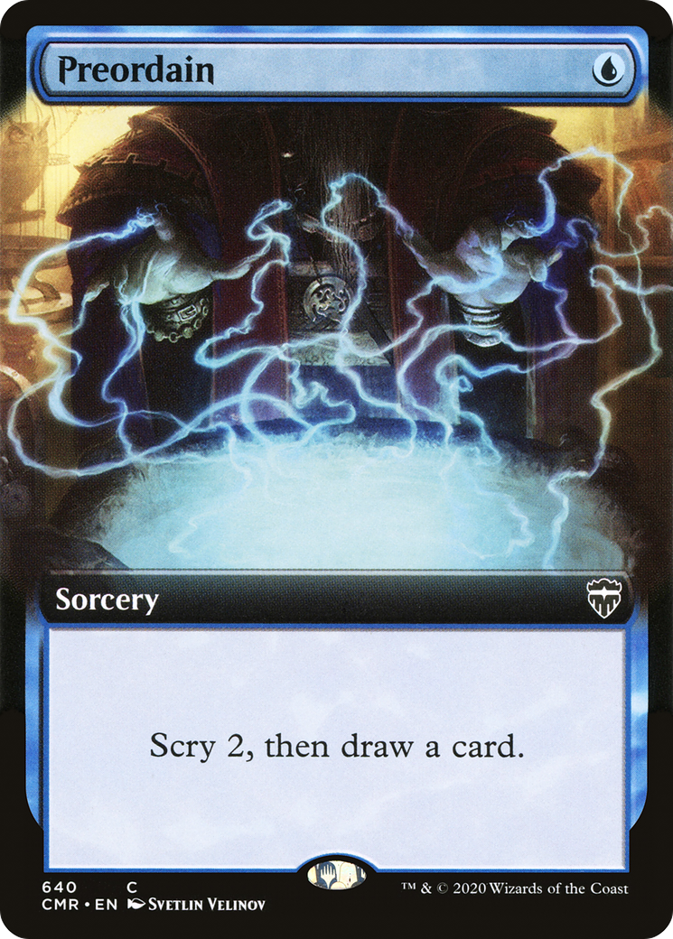 FOIL Preordain (Extended Art) (CMR-640) - Commander Legends - Magic The Gathering