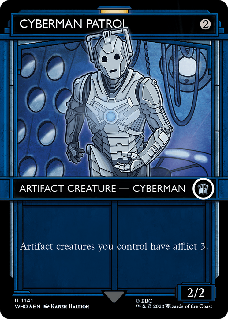 FOIL Cyberman Patrol (Showcase) (Surge Foil) (WHO-1141) - Doctor Who - Magic The Gathering