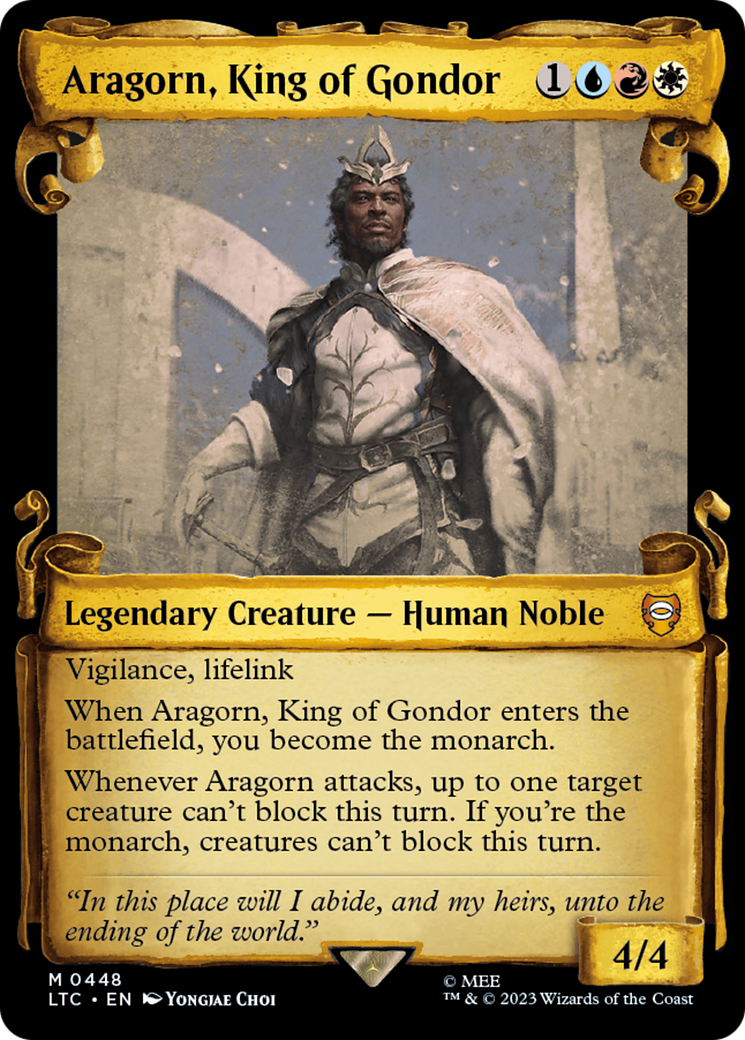 Aragorn, King of Gondor (Showcase Scrolls) (LTC-448) - Tales of Middle-earth Commander: (Showcase) - Magic The Gathering