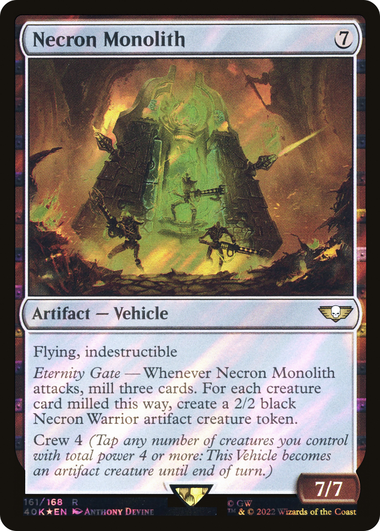 FOIL Necron Monolith (Surge Foil) (40K-161) - Warhammer 40,000 Commander - Magic The Gathering