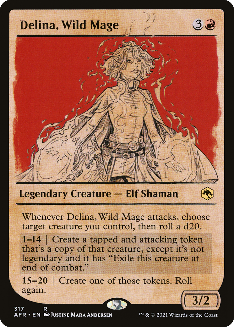 Delina, Wild Mage (Showcase) (AFR-317) - Adventures in the Forgotten Realms - Magic The Gathering