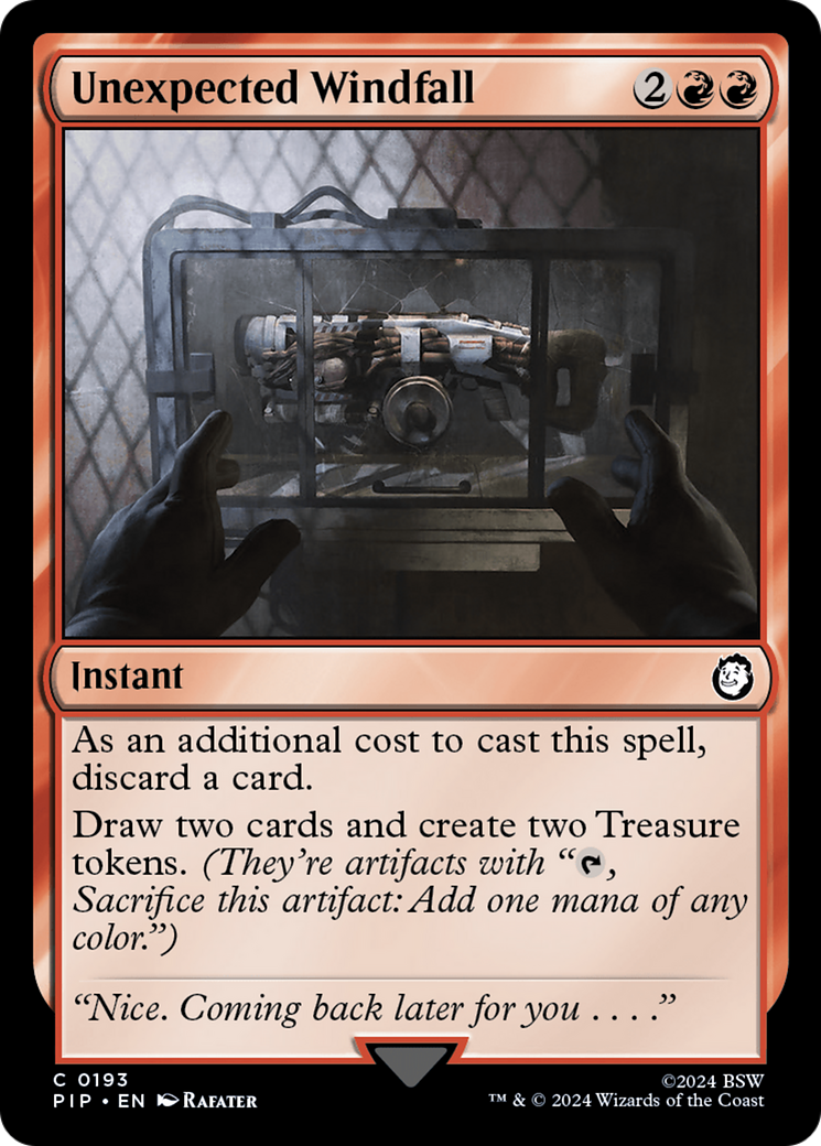 FOIL Unexpected Windfall (PIP-193) - Fallout - Magic The Gathering