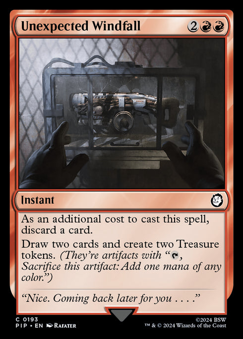 Unexpected Windfall (PIP-193) - Fallout - Magic The Gathering