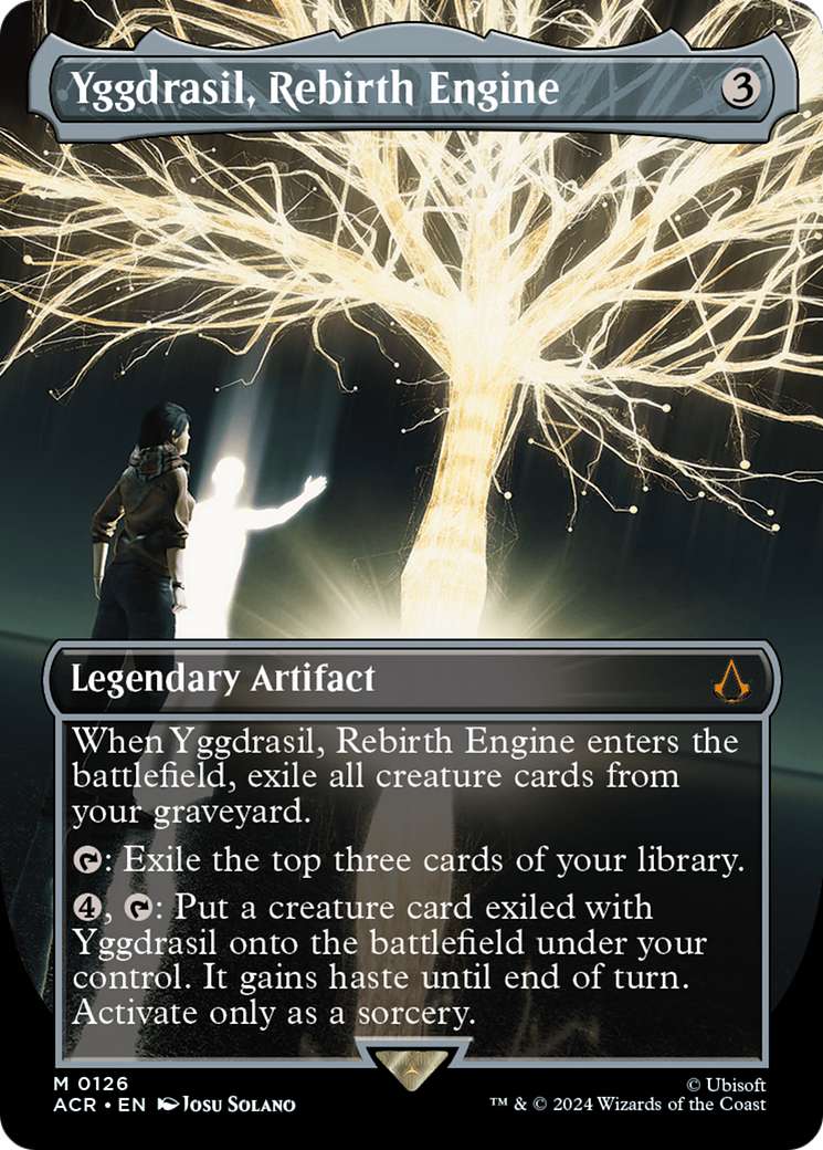 FOIL Yggdrasil, Rebirth Engine (Borderless) (ACR-126) - Assassin's Creed - Magic The Gathering