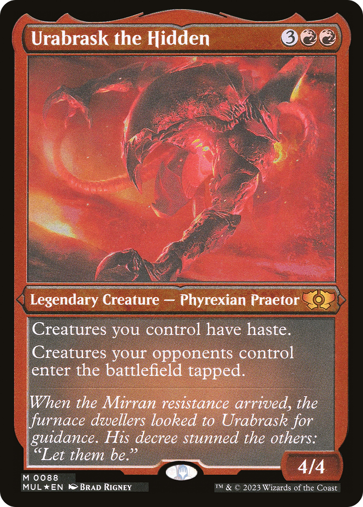 ETCHED FOIL Urabrask the Hidden (Foil Etched) (MUL-088) - Multiverse Legends - Magic The Gathering