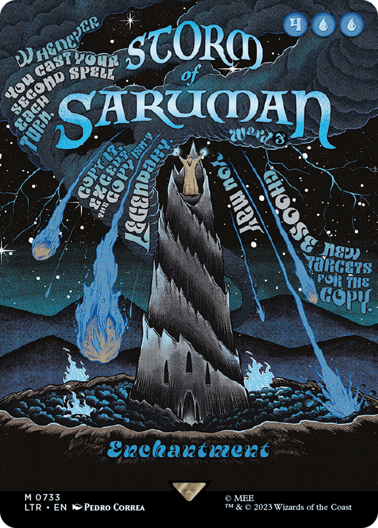 FOIL Storm of Saruman (Borderless Poster) (LTR-733) - The Lord of the Rings: Tales of Middle-earth - Magic The Gathering