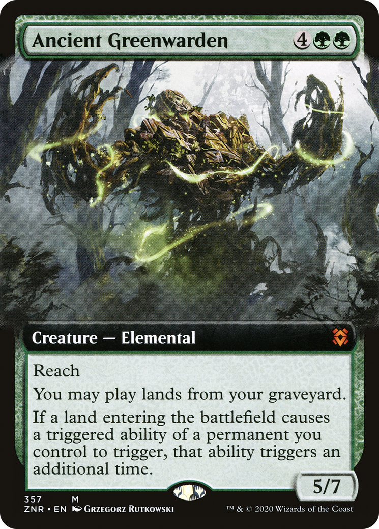 FOIL Ancient Greenwarden (Extended Art) (ZNR-357) - Zendikar Rising - Magic The Gathering