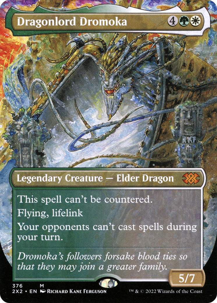 Dragonlord Dromoka (Borderless) (2X2-376) - Double Masters 2022 - Magic The Gathering