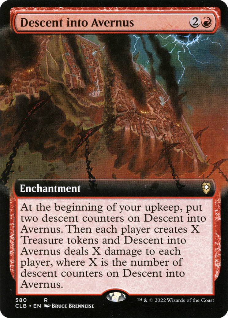 FOIL Descent into Avernus (Extended Art) (CLB-580) - Commander Legends: Battle for Baldur's Gate - Magic The Gathering