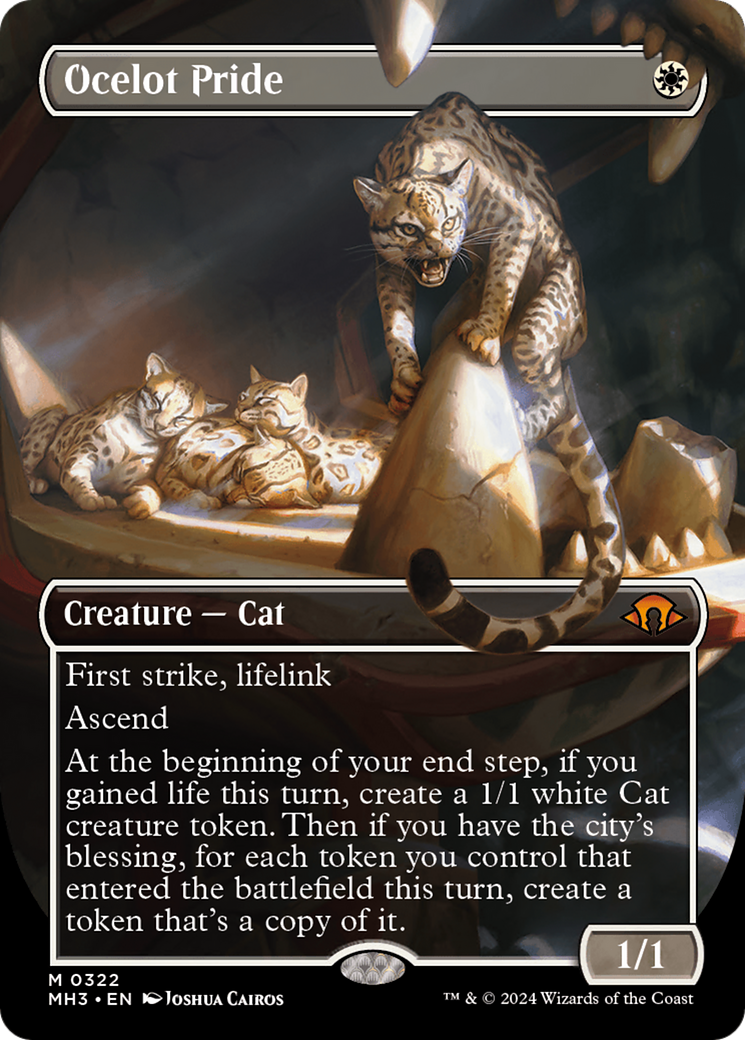 FOIL Ocelot Pride (Borderless) (MH3-322) - Modern Horizons 3 - Magic The Gathering