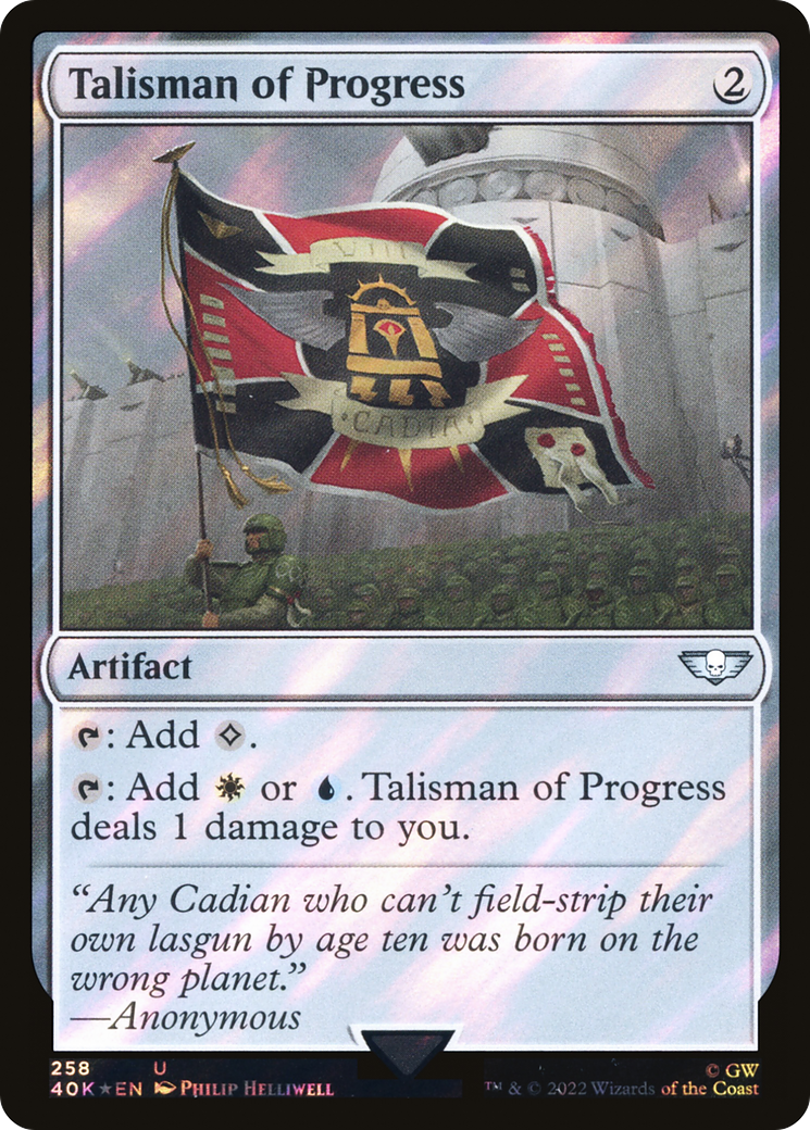 FOIL Talisman of Progress (Surge Foil) (40K-258) - Warhammer 40,000 Commander - Magic The Gathering