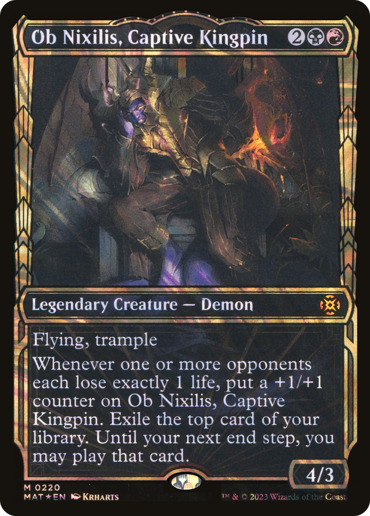 FOIL Ob Nixilis, Captive Kingpin (Halo Foil) (MAT-220) - March of the Machine: The Aftermath - Magic The Gathering