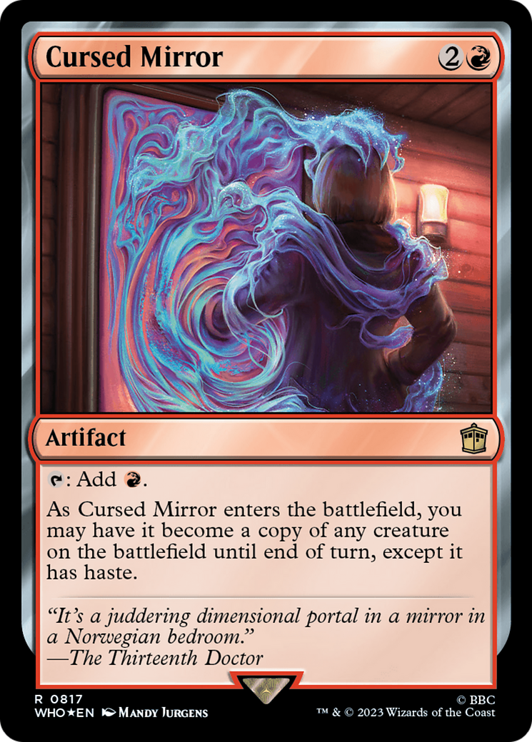 FOIL Cursed Mirror (Surge Foil) (WHO-817) - Doctor Who - Magic The Gathering
