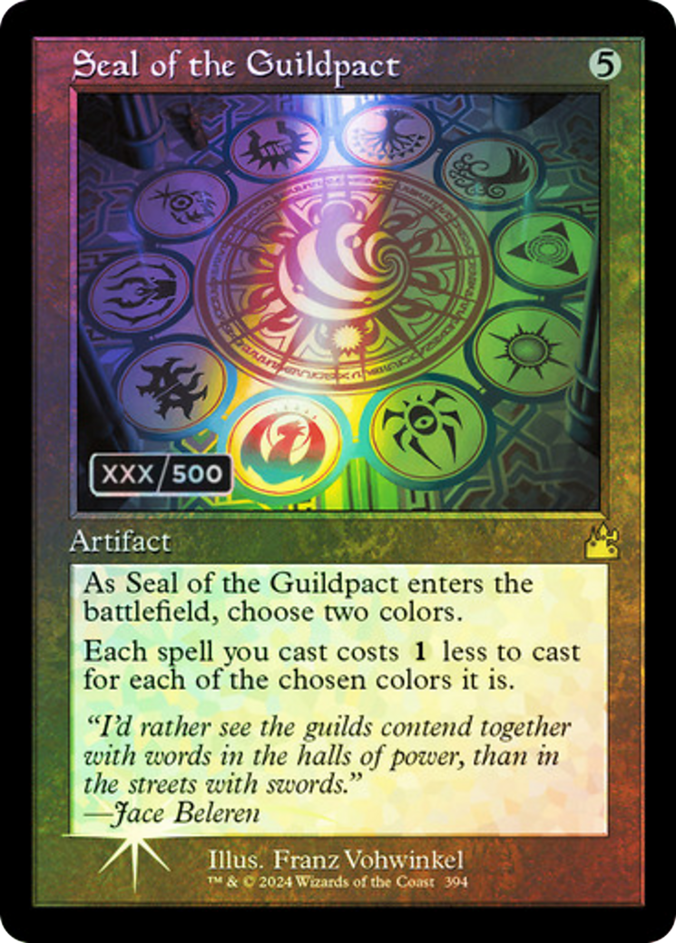 FOIL Seal of the Guildpact (Retro Frame) (Serial Numbered) (RVR-394) - Ravnica Remastered - Magic The Gathering