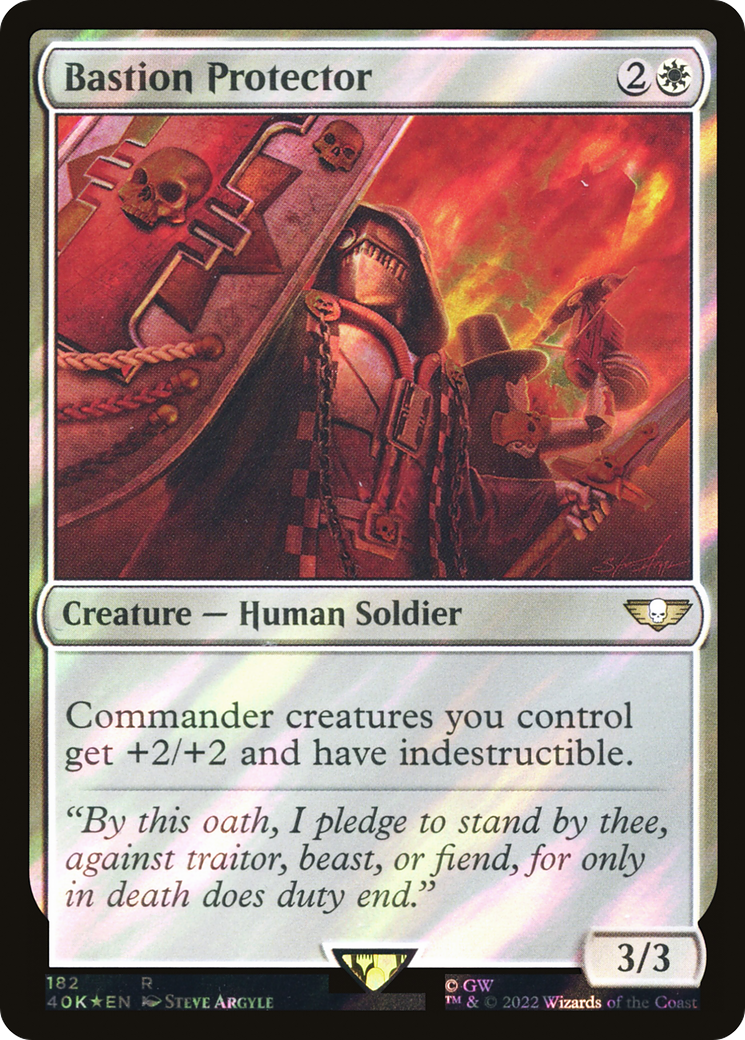 FOIL Bastion Protector (Surge Foil) (40K-182) - Warhammer 40,000 Commander - Magic The Gathering