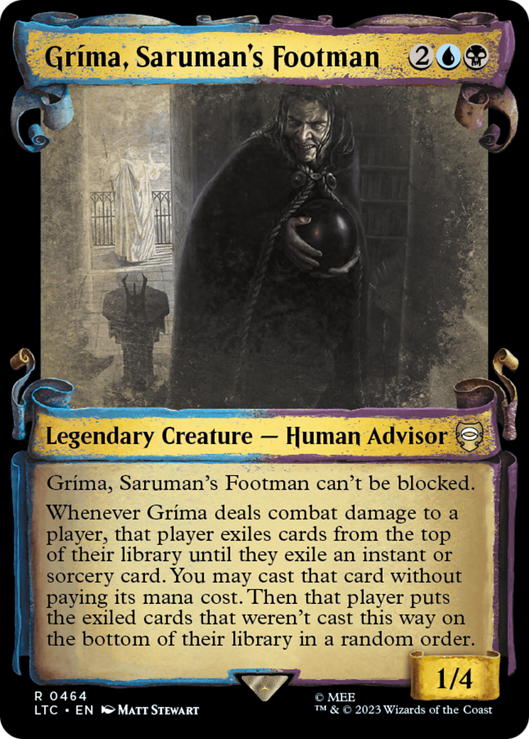 Grima, Saruman's Footman (Showcase Scrolls) (LTC-464) - Tales of Middle-earth Commander - Magic The Gathering