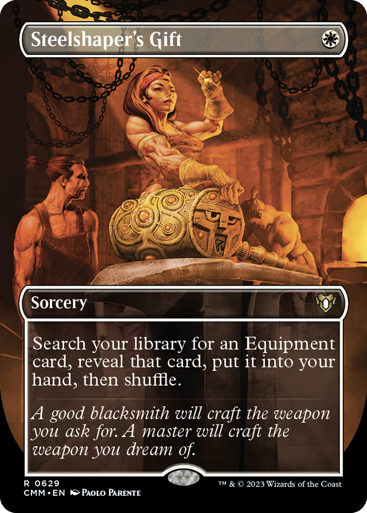 FOIL Steelshaper's Gift (Borderless) (CMM-629) - Commander Masters - Magic The Gathering