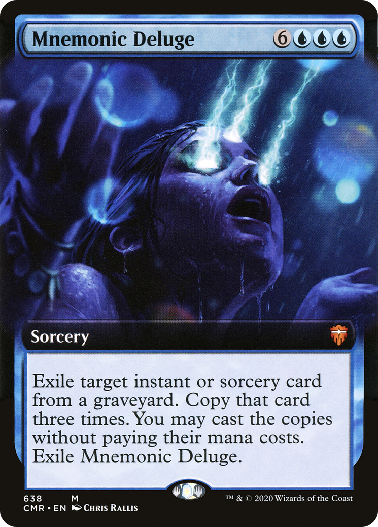 FOIL Mnemonic Deluge (Extended Art) (CMR-638) - Commander Legends - Magic The Gathering