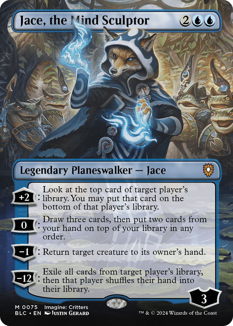 Jace, the Mind Sculptor (Borderless) (BLC-075) - Bloomburrow Commander - Magic The Gathering