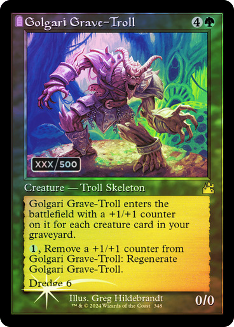 FOIL Golgari Grave-Troll (Retro Frame) (Serial Numbered) (RVR-348) - Ravnica Remastered - Magic The Gathering