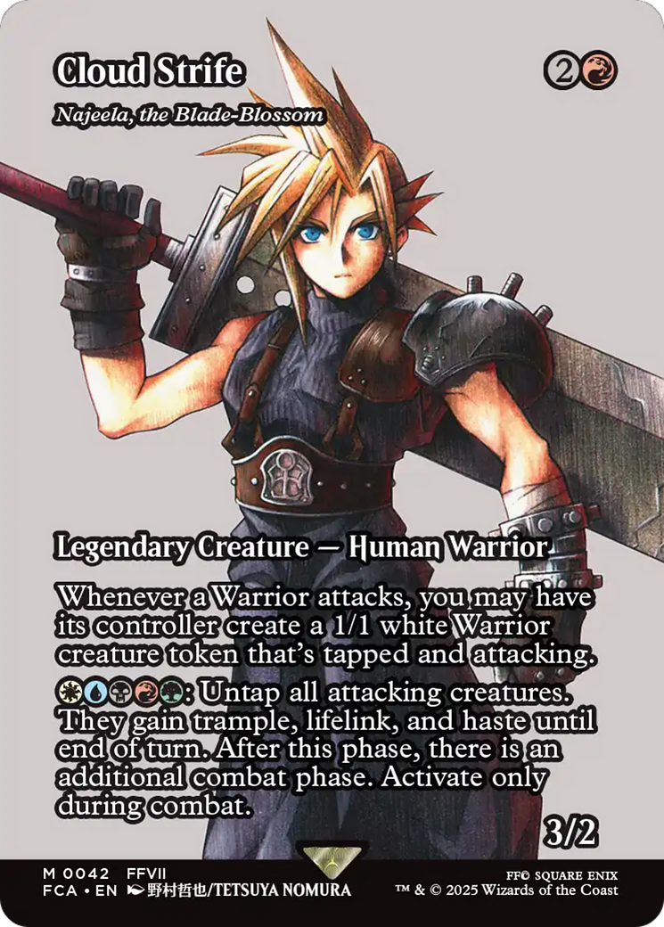 Cloud Strife - Najeela, the Blade-Blossom (Showcase) (FCA-042) - FINAL FANTASY: Through the Ages - Magic The Gathering
