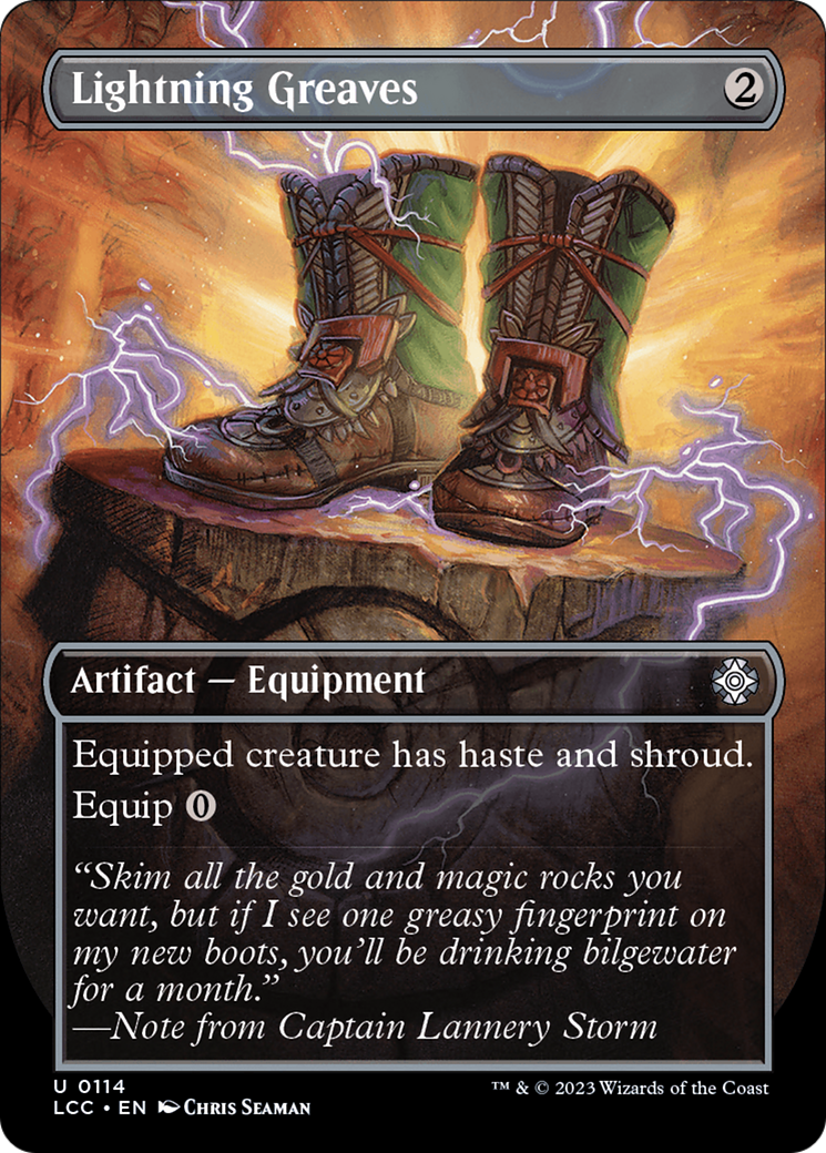 FOIL Lightning Greaves (Borderless) (LCC-114) - The Lost Caverns of Ixalan Commander - Magic The Gathering