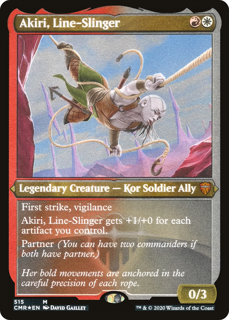 ETCHED FOIL Akiri, Line-Slinger (Foil Etched) (CMR-515) - Commander Legends - Magic The Gathering