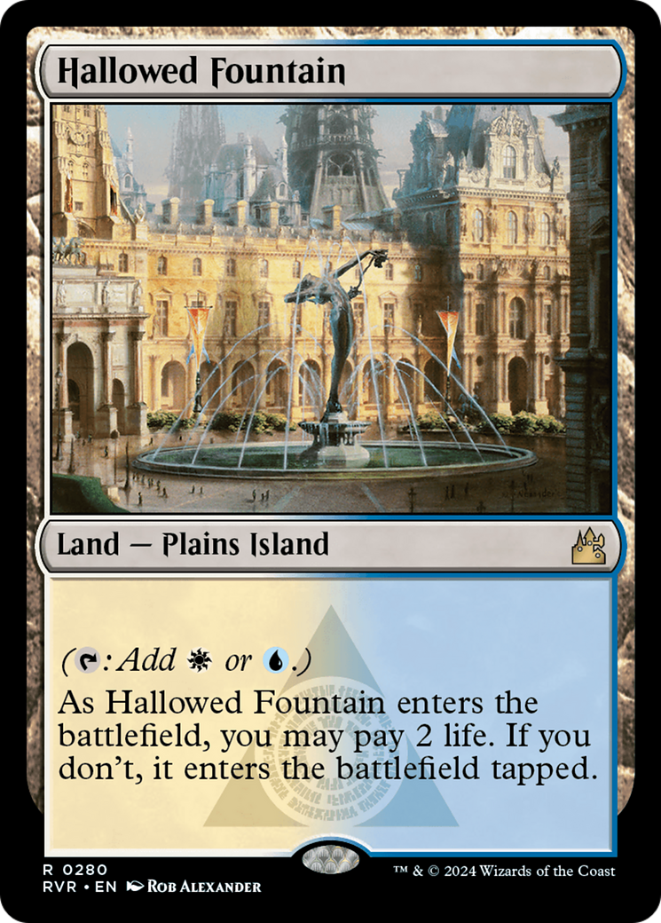 FOIL Hallowed Fountain (RVR-280) - Ravnica Remastered - Magic The Gathering